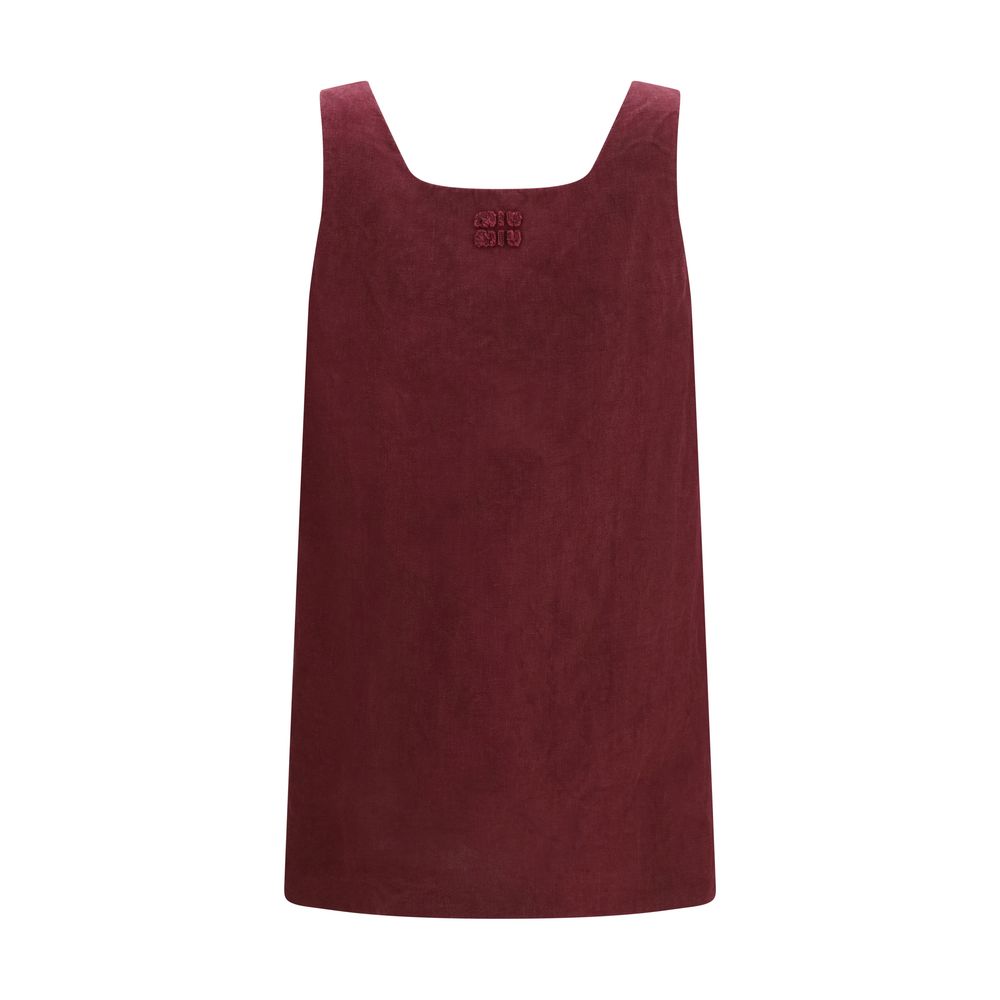 Bordeaux Linen Casual Dress