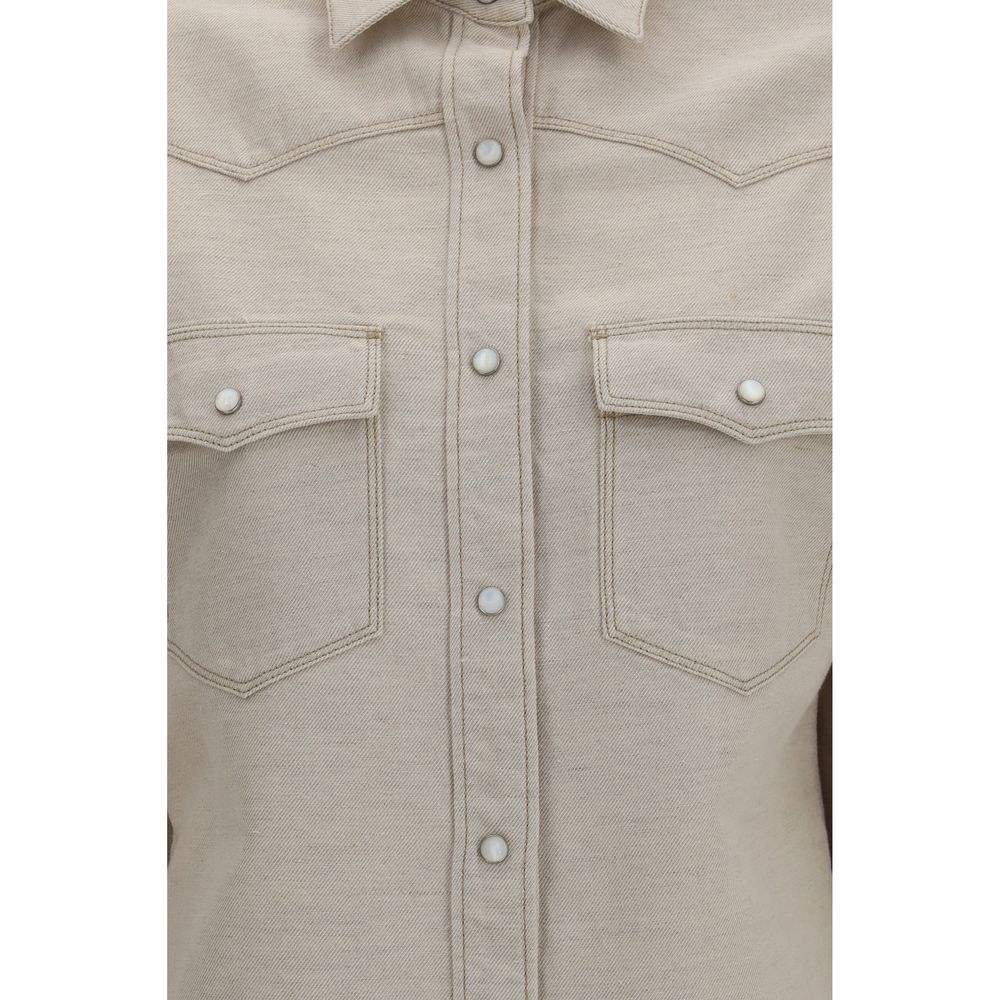 Beige Denim Shirt