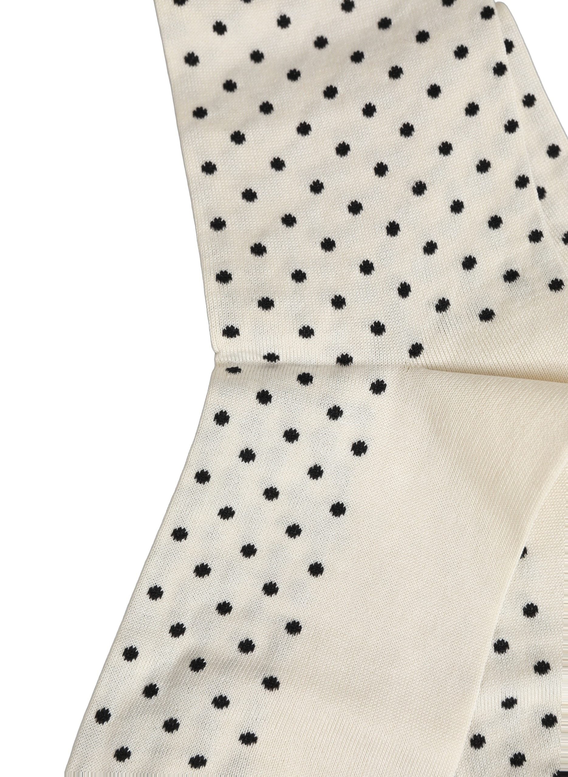 Off White Cotton Polka Dot Mid Calf Accessory Socks