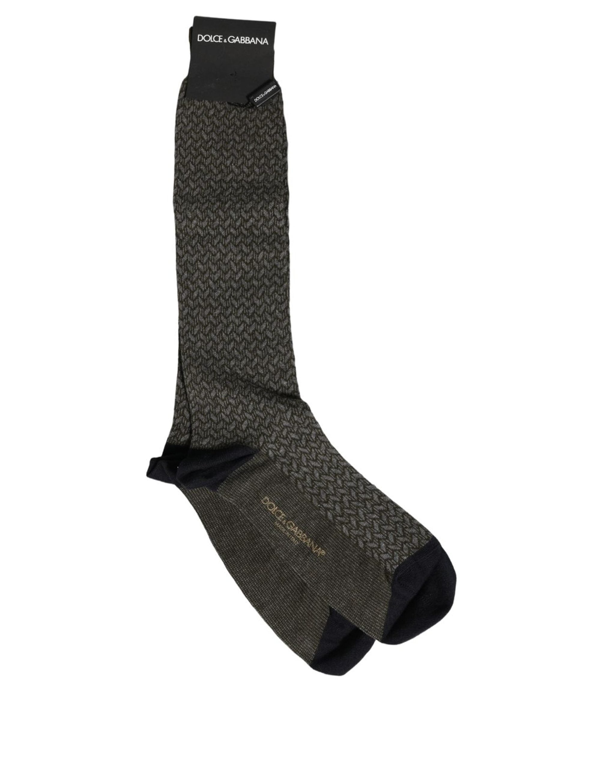 Dark Gray Cotton Knit Knee High Accessory Socks