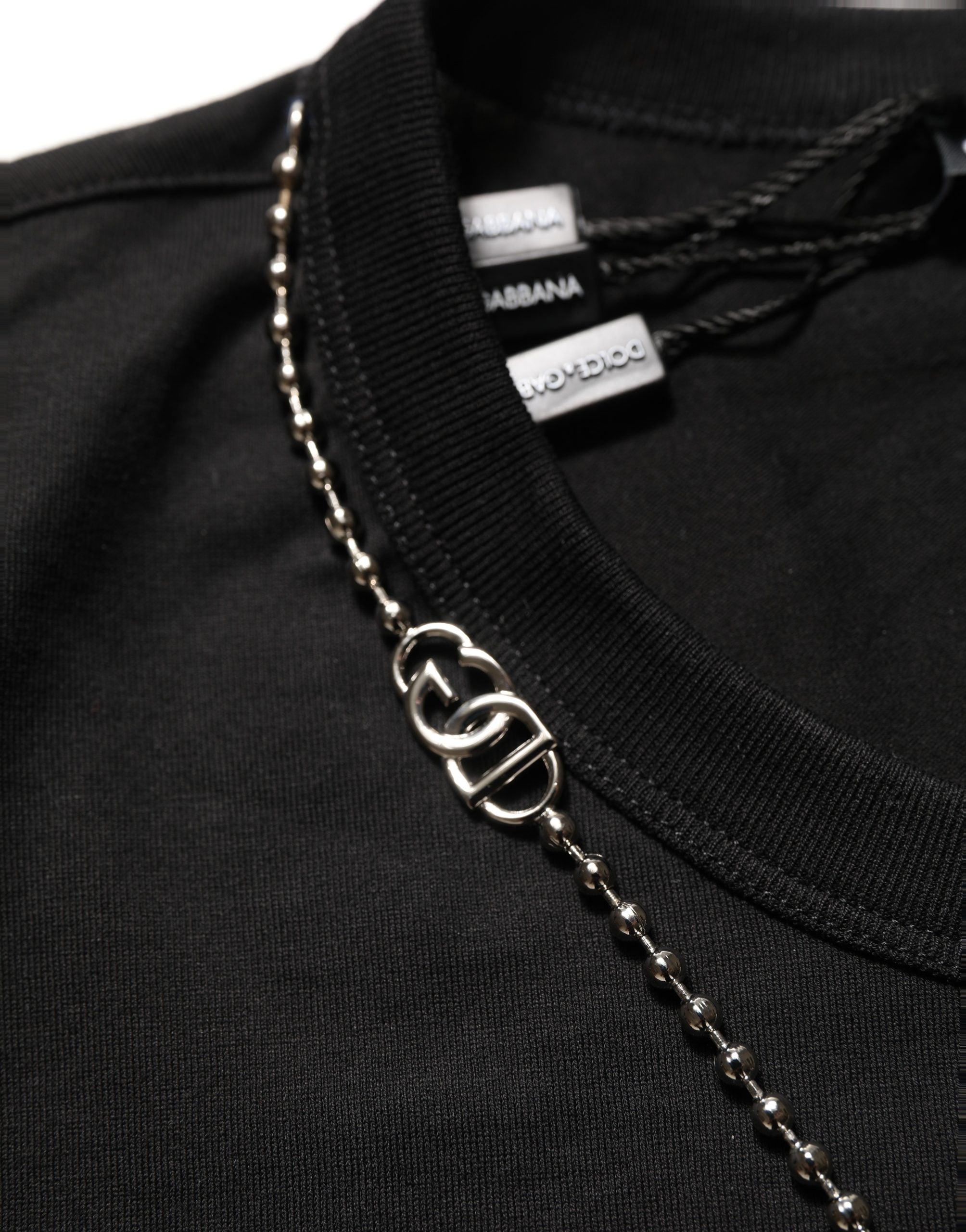 Black Dog Tag Short Sleeve CrewNeck T-shirt