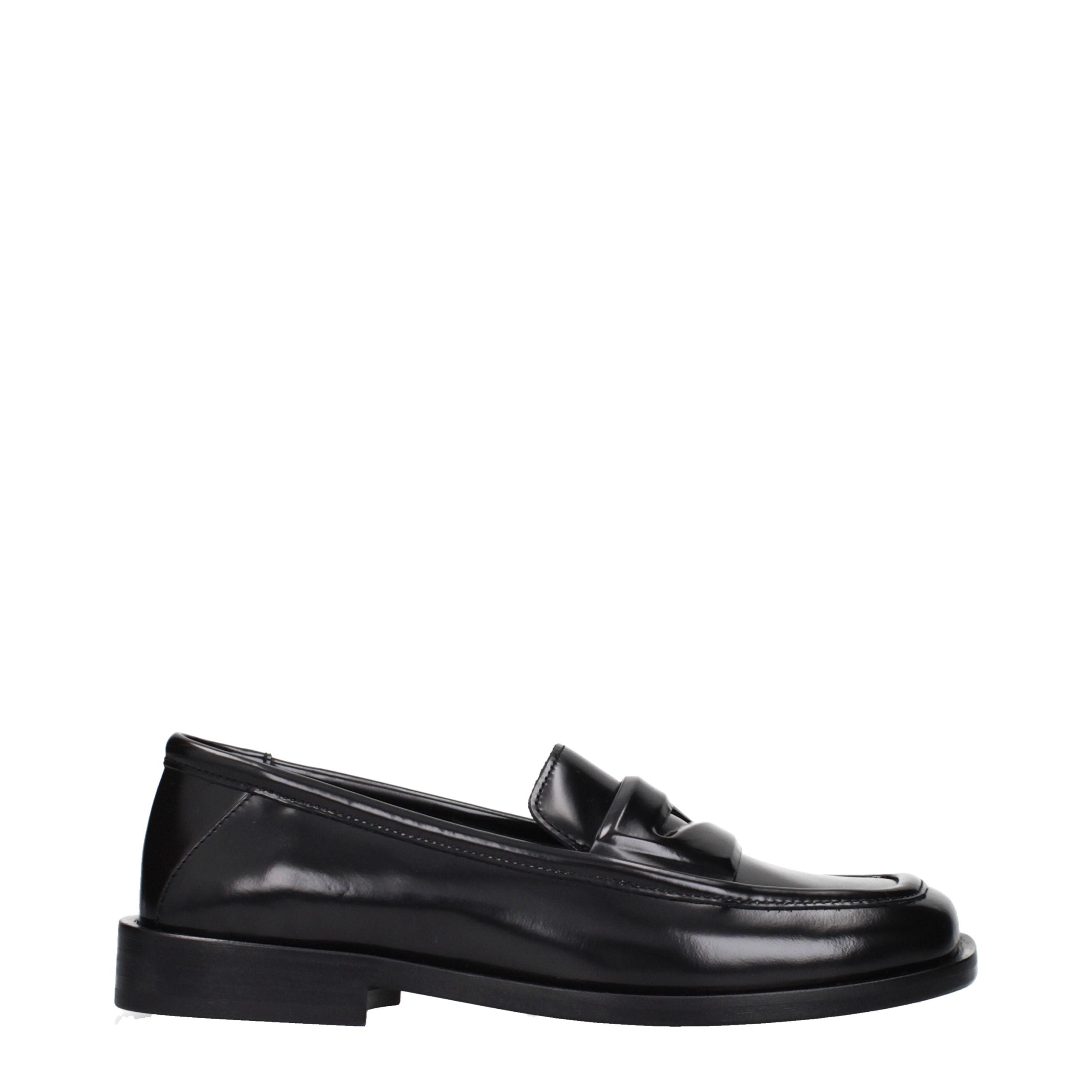 Black Leather Slip-On Loafers