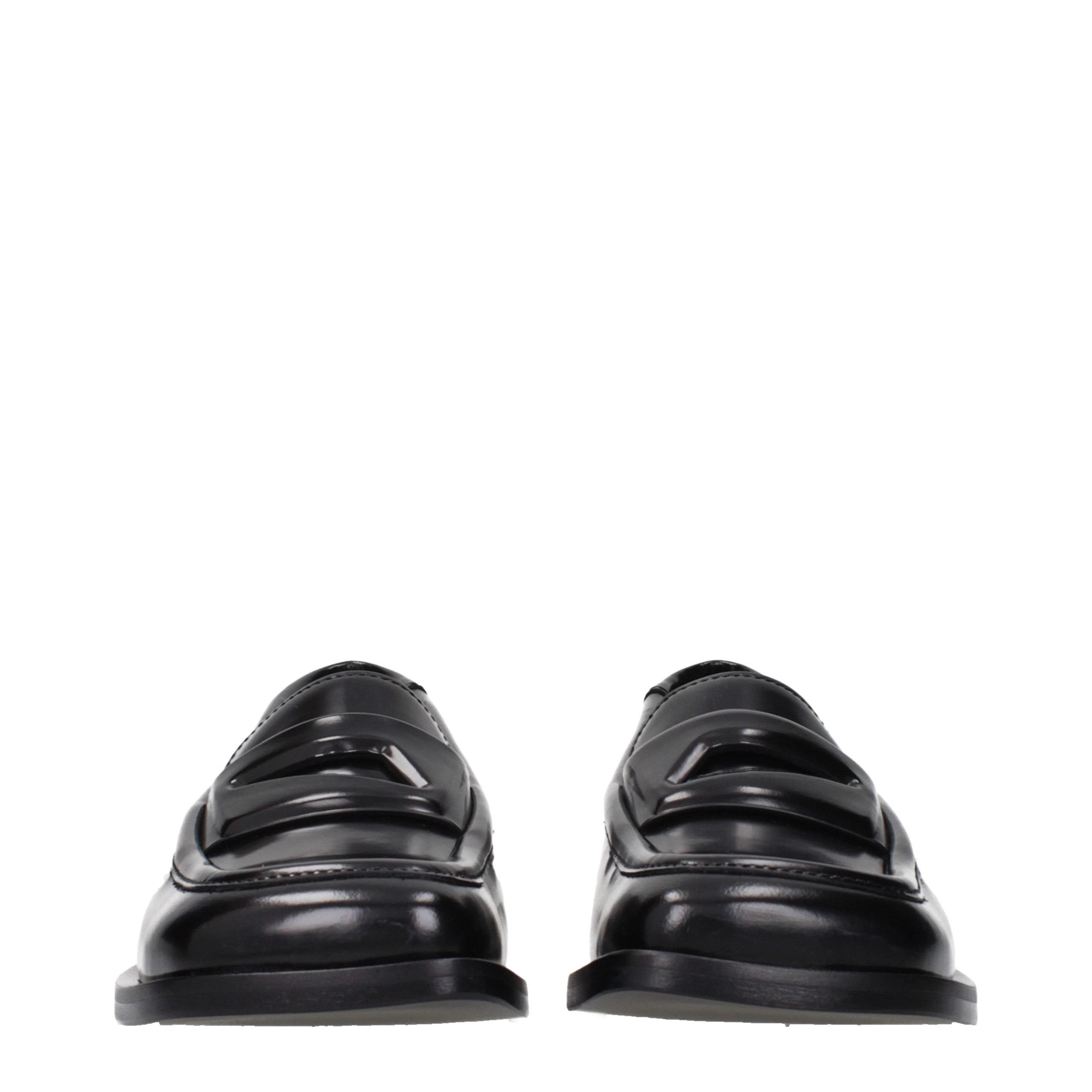 Black Leather Slip-On Loafers