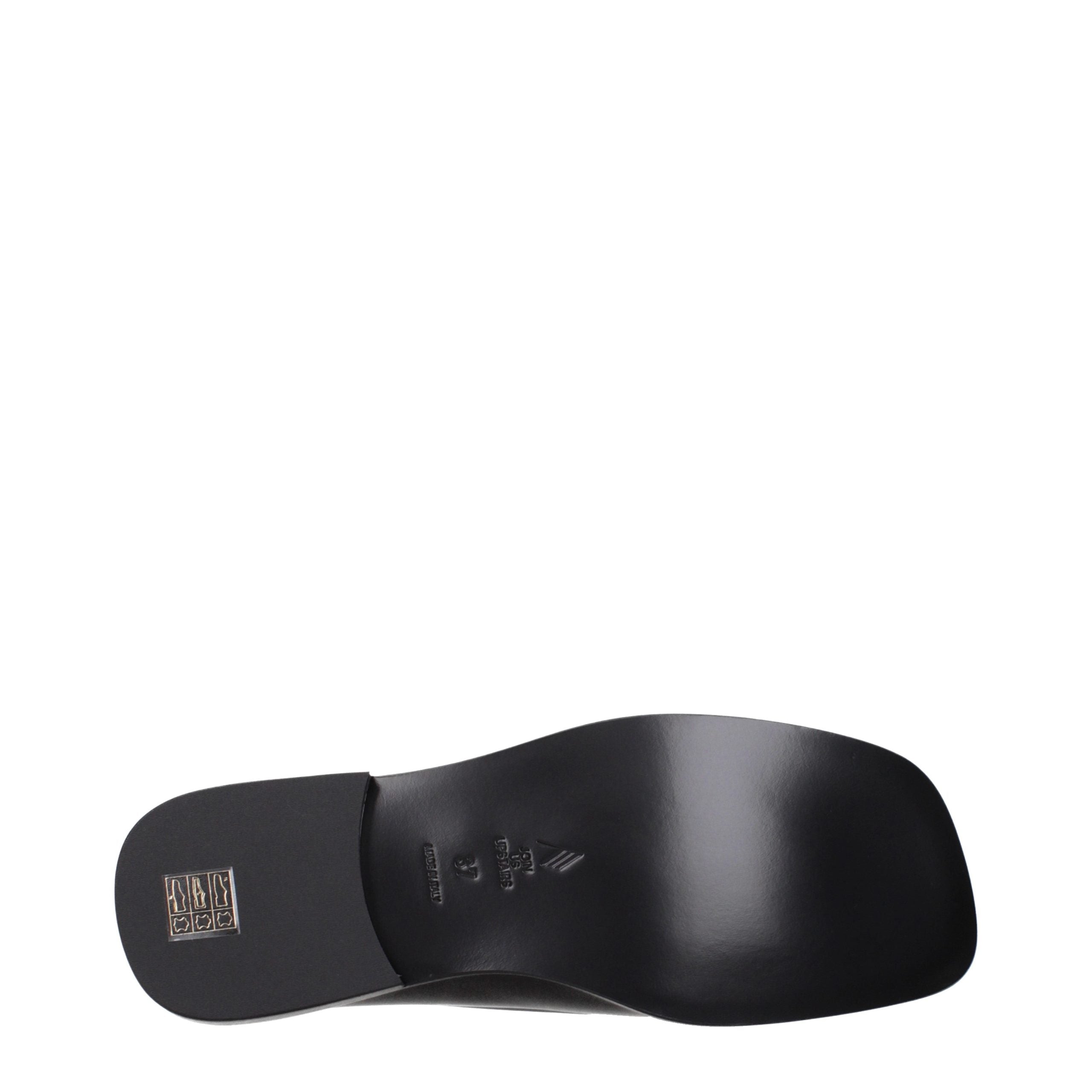 Black Leather Slip-On Loafers