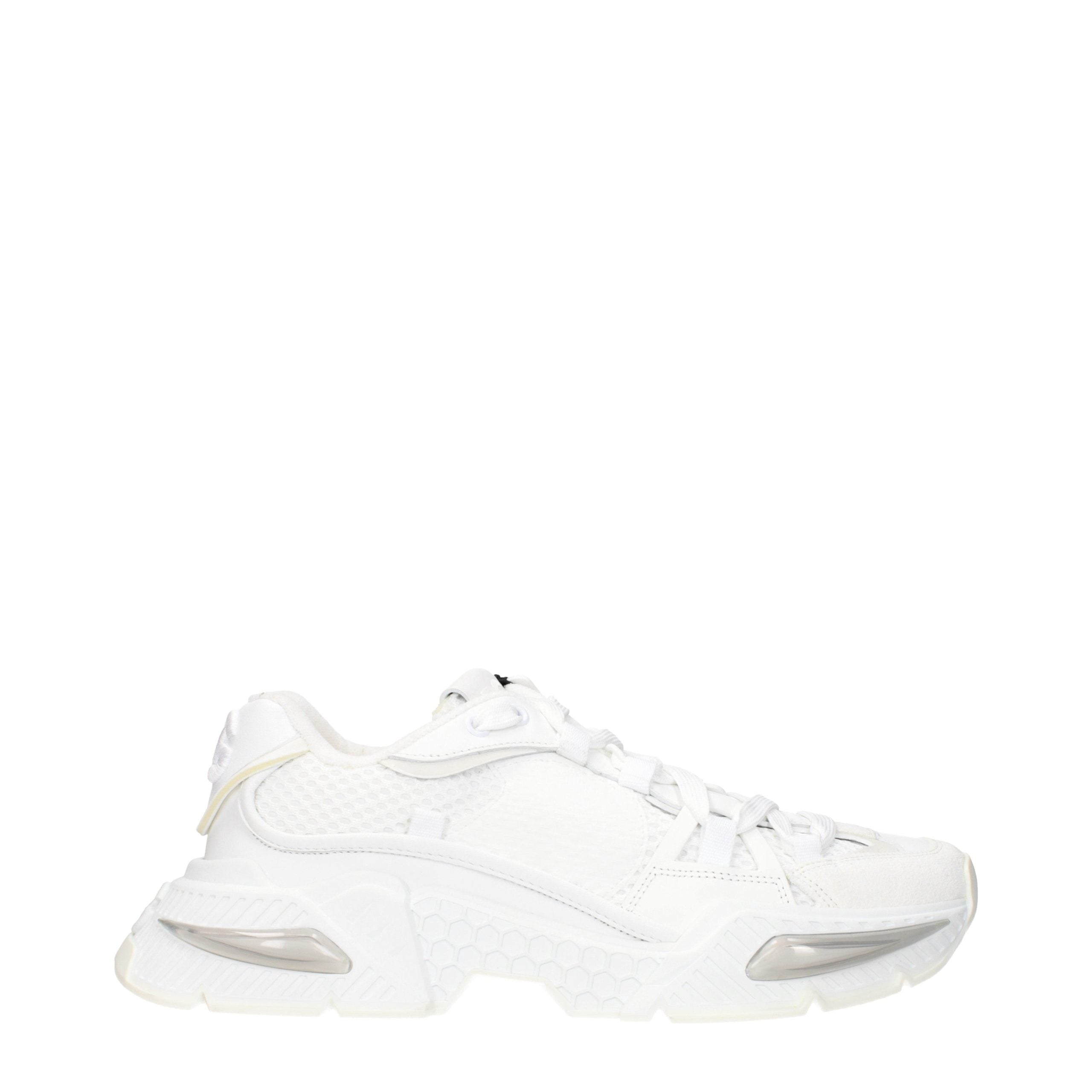 White Fabric Athletic Sneakers