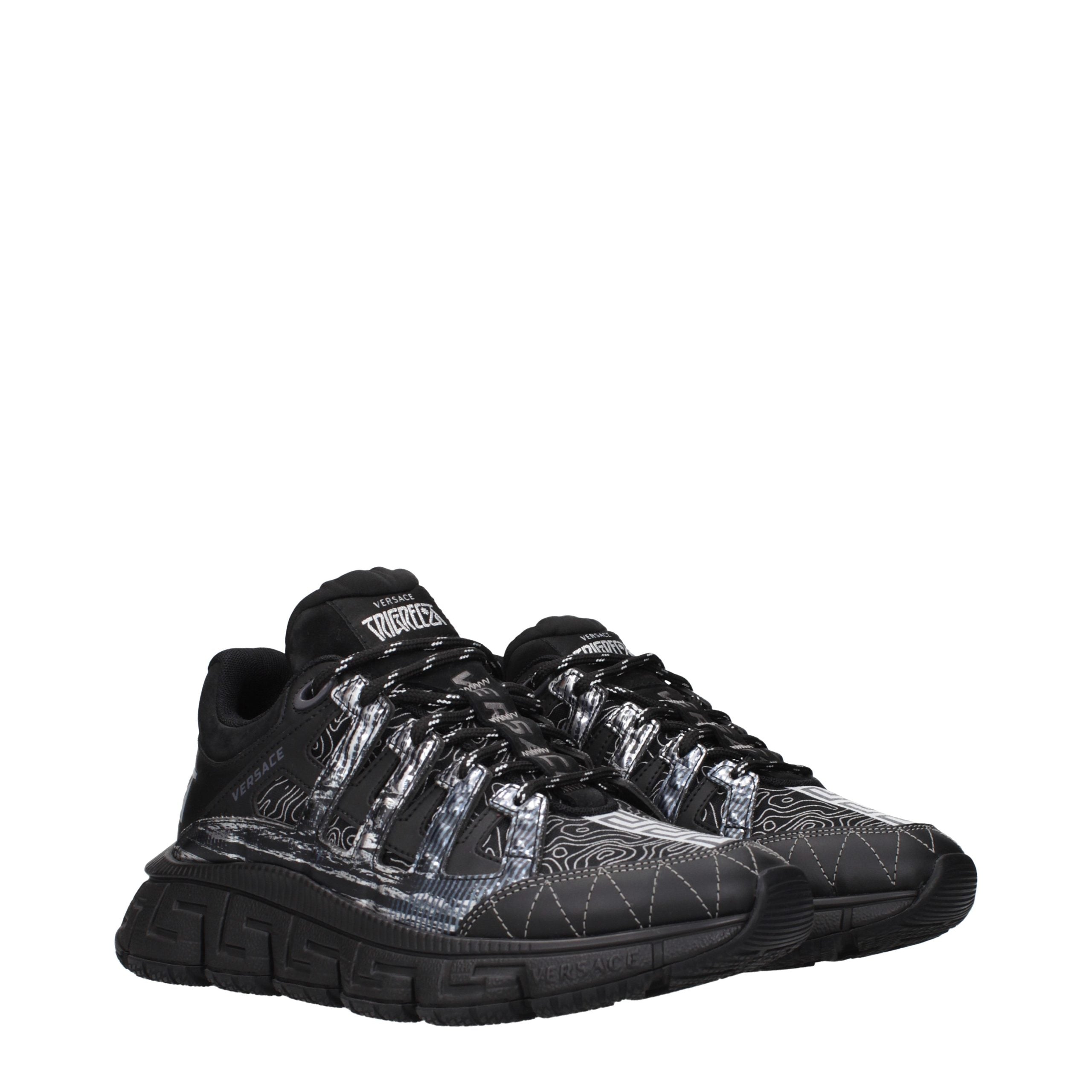 Black Fabric Athletic Sneakers