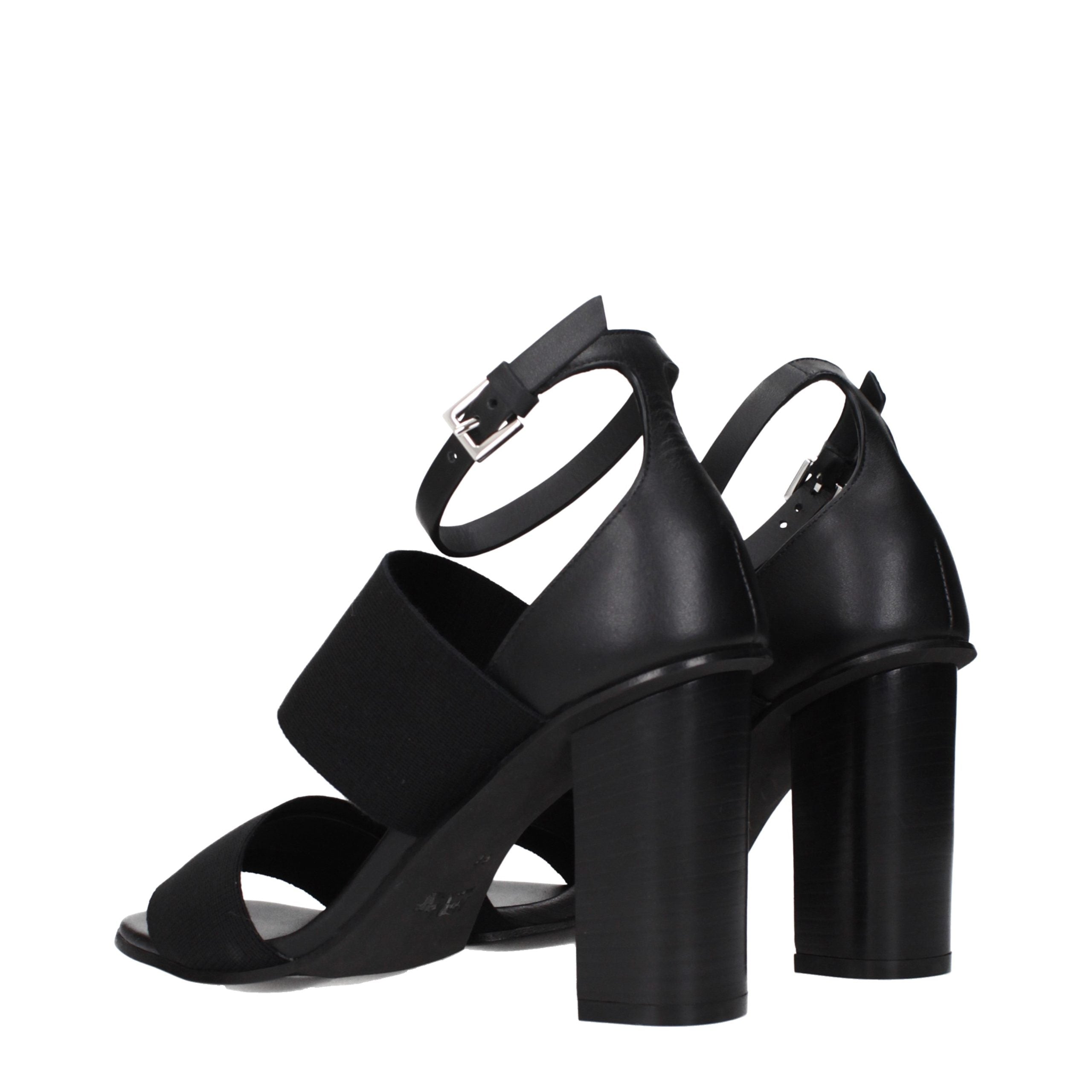 Black Fabric Platform Sandals