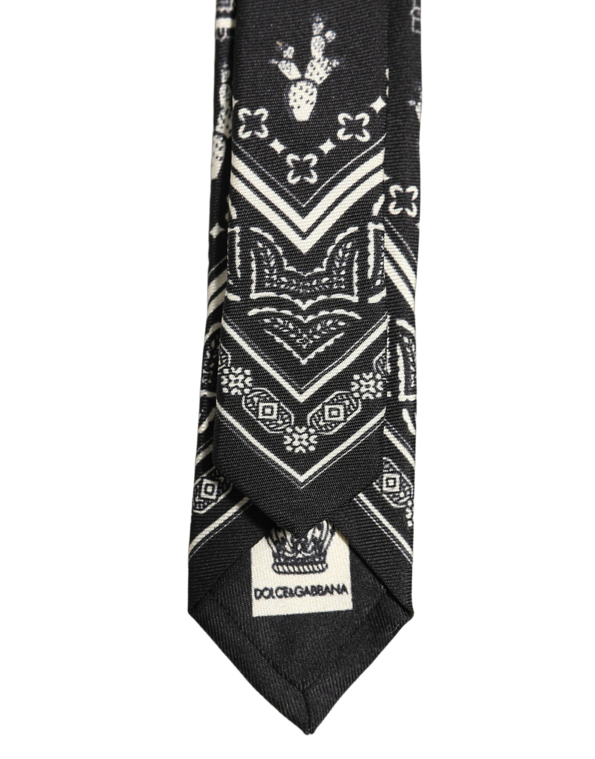 Black Patterned 100%Silk Adjustable Necktie Accessory Tie