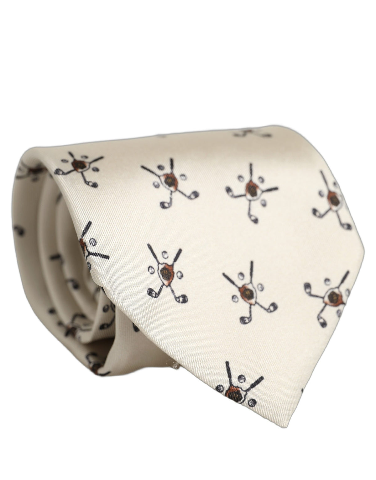 Off White Printed Silk Adjustable Necktie Accessory Tie