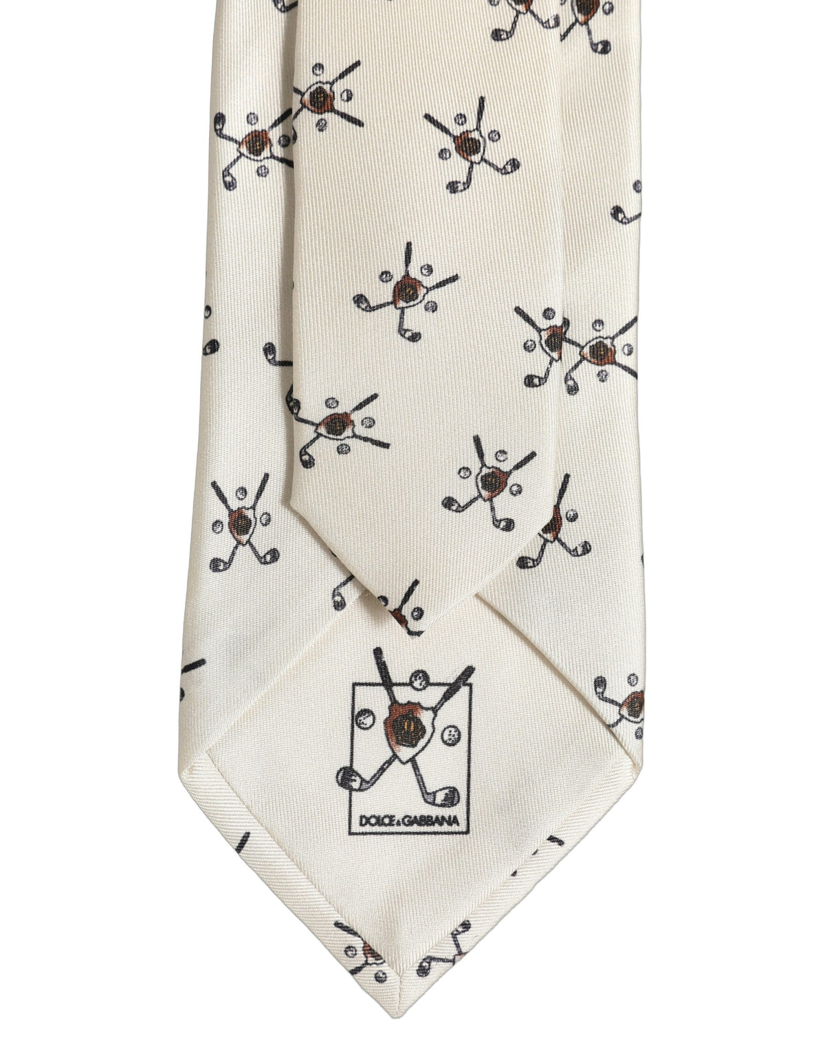 Off White Printed Silk Adjustable Necktie Accessory Tie