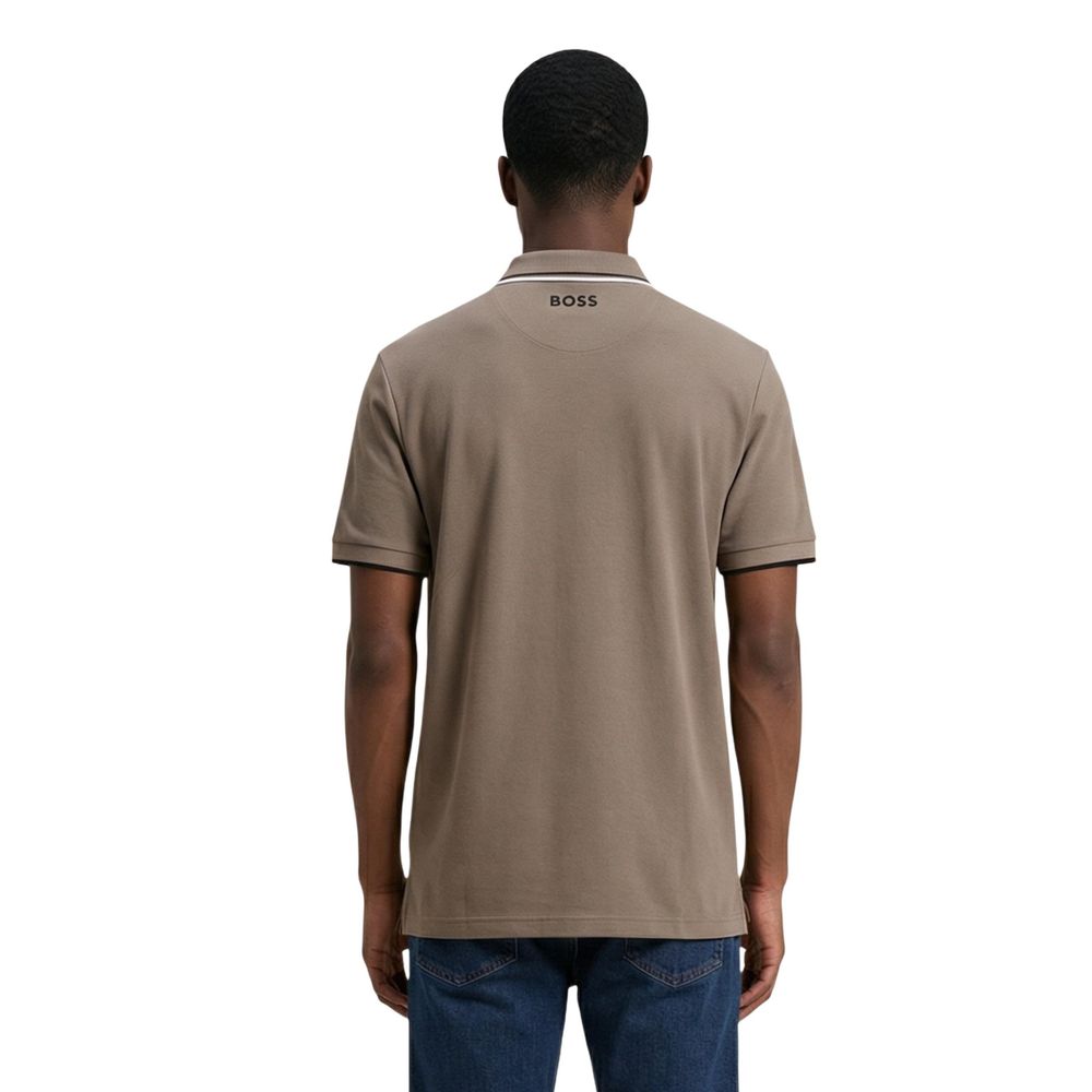 Beige Cotton Polo Shirt