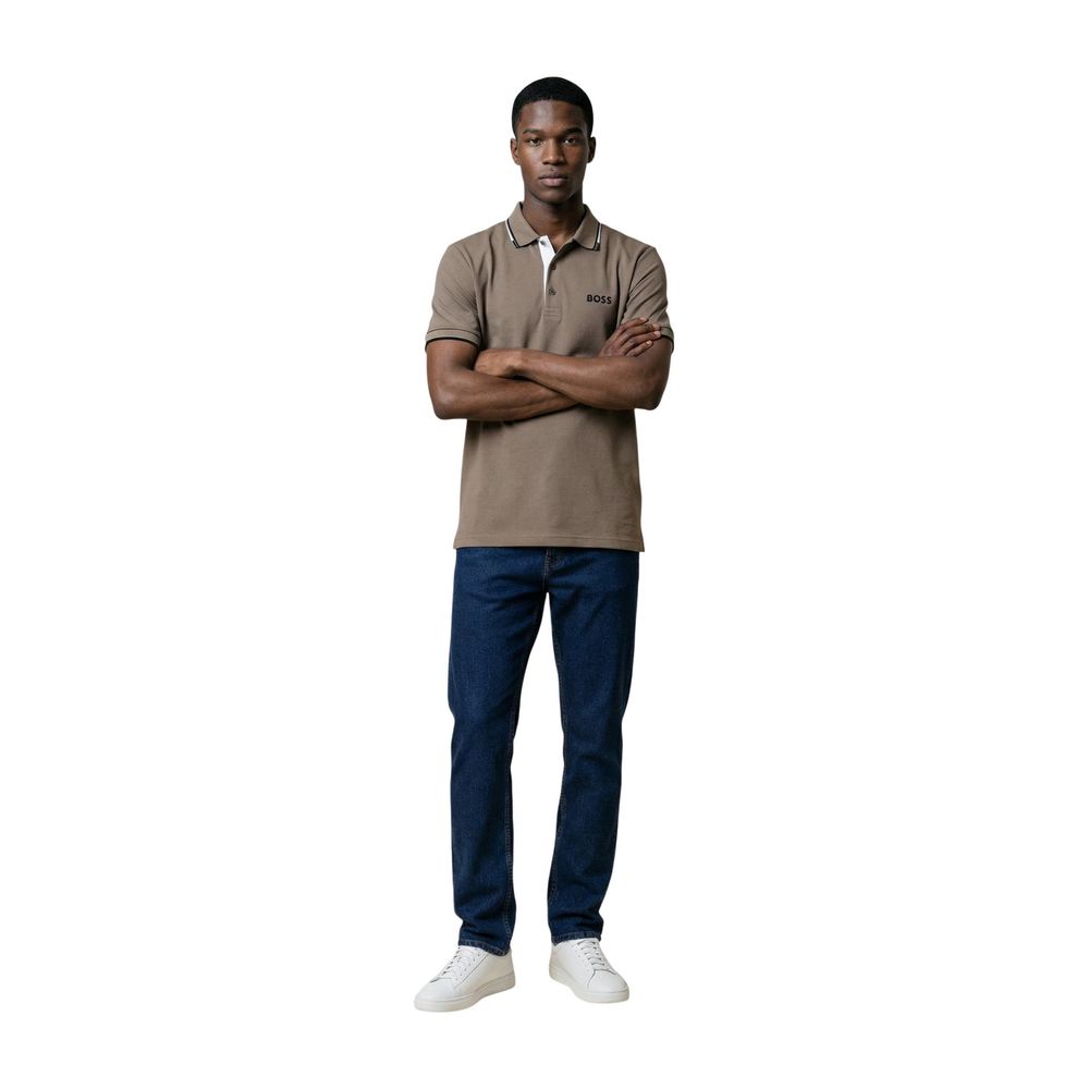 Beige Cotton Polo Shirt