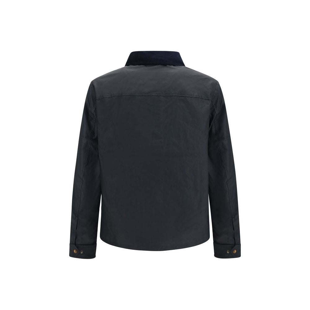 Blue Cotton Full-Length Jacket