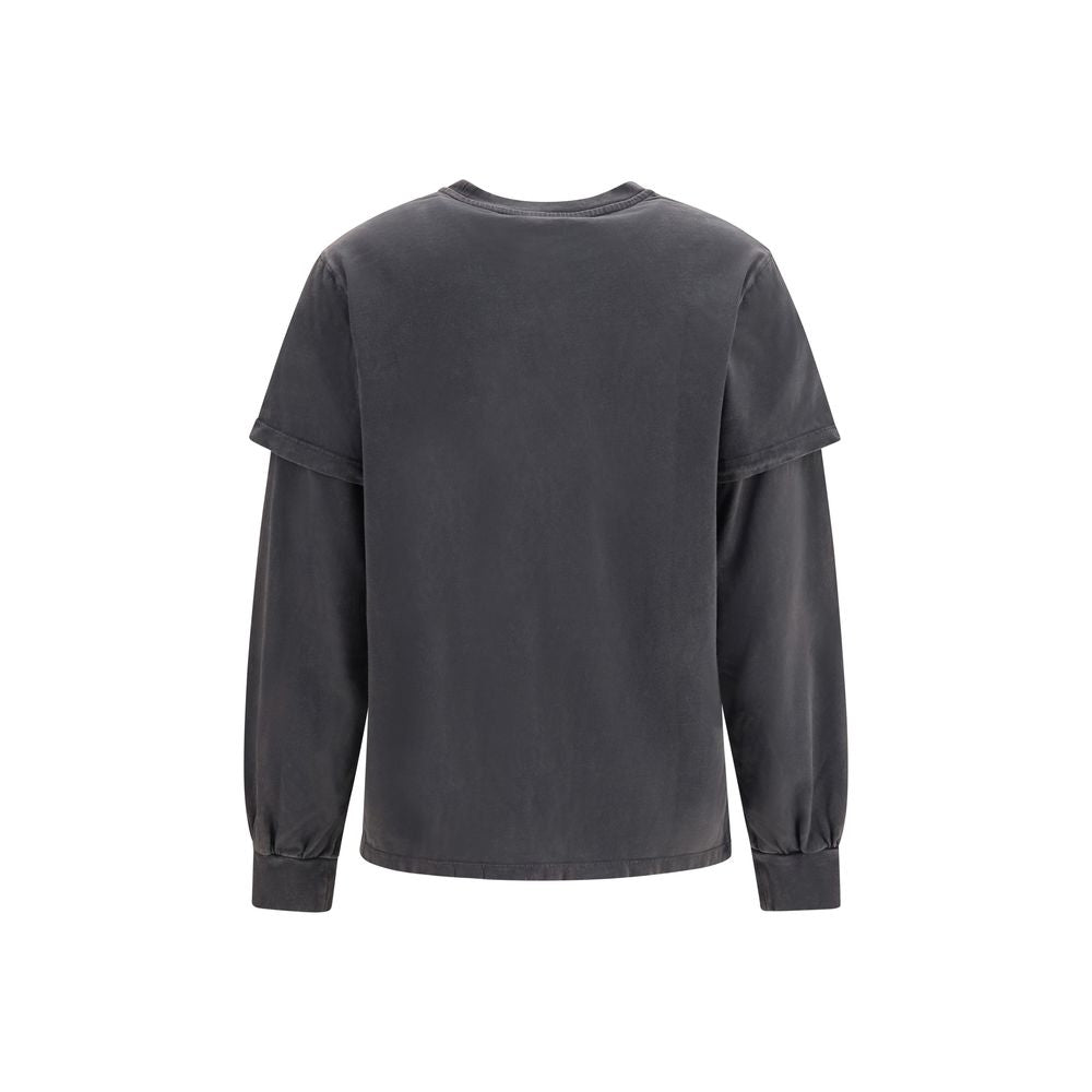 Gray Cotton Long Sleeve T-Shirt