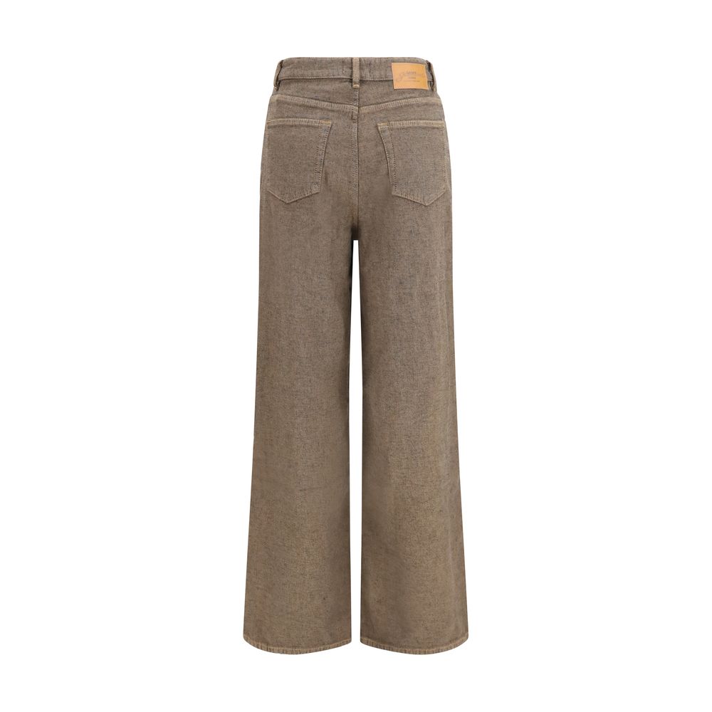 Brown Cotton Relaxed Fit Jeans