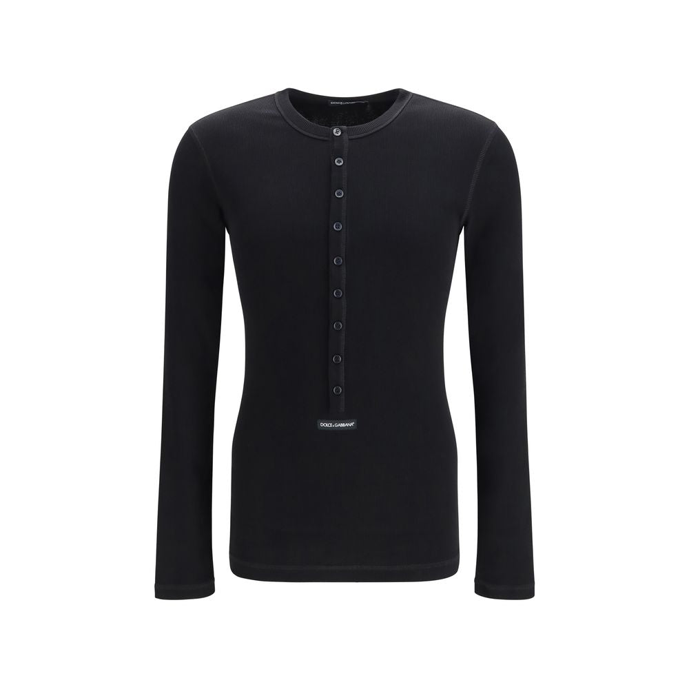 Black Cotton Long Sleeve T-Shirt