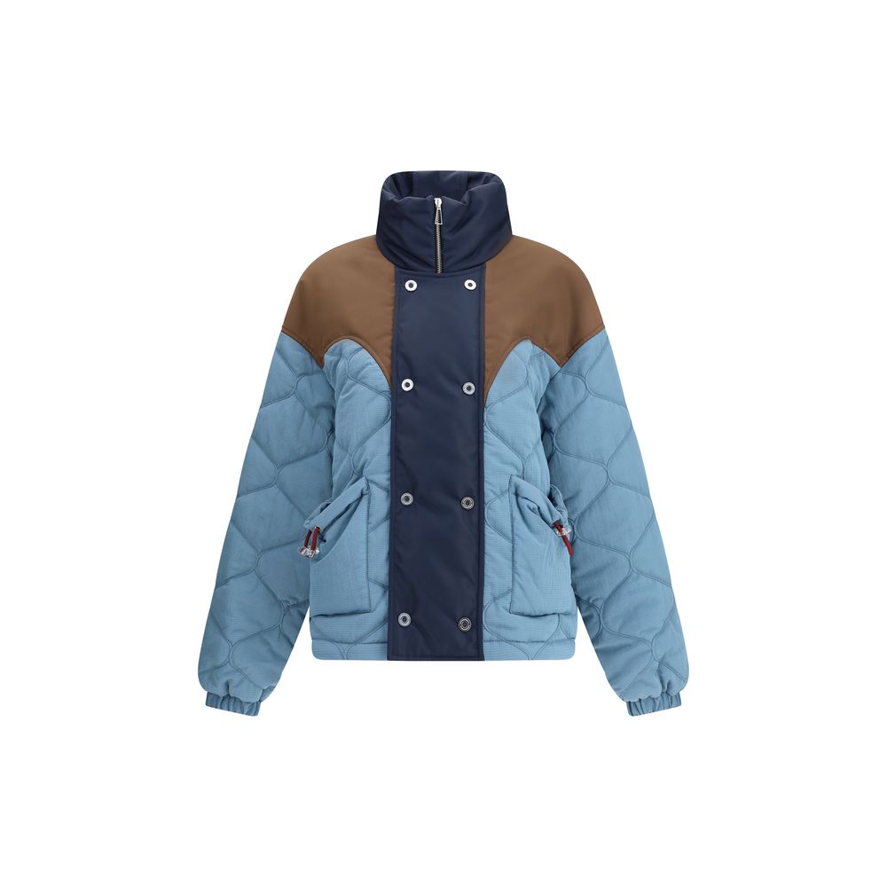 Blue Polyamide Full-Length Jacket