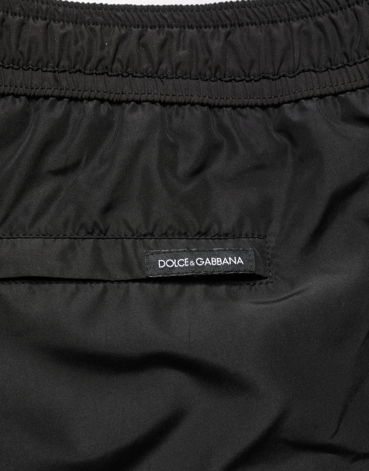 Black DG Logo Drawstring Beach Shorts Swimwear