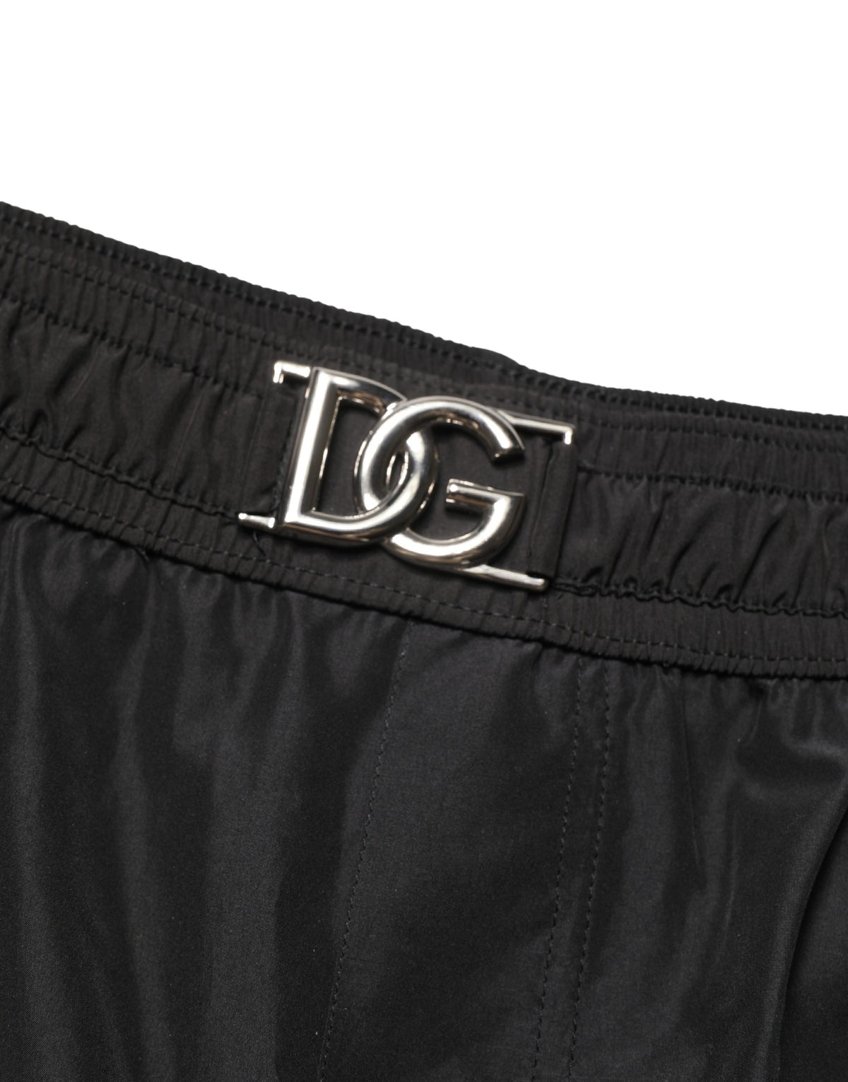 Black DG Logo Drawstring Beach Shorts Swimwear