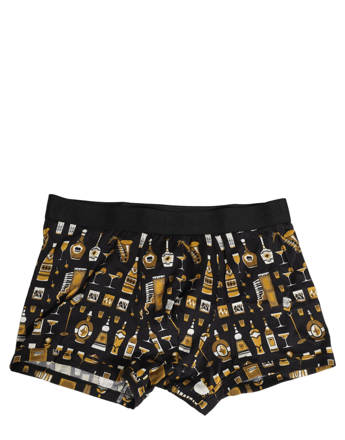 Black Cocktail Print Regular Boxer Underwear