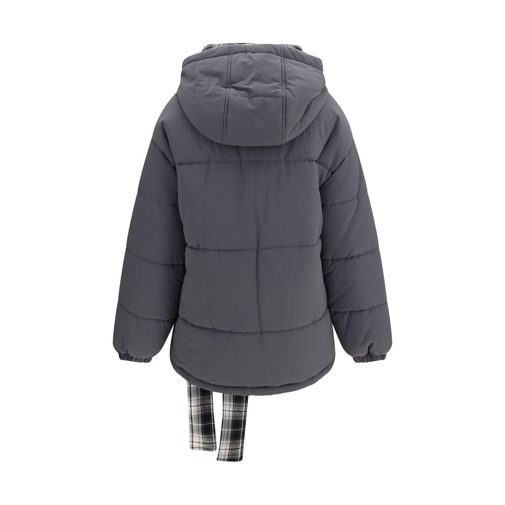 Gray Polyamide Full-Length Jacket