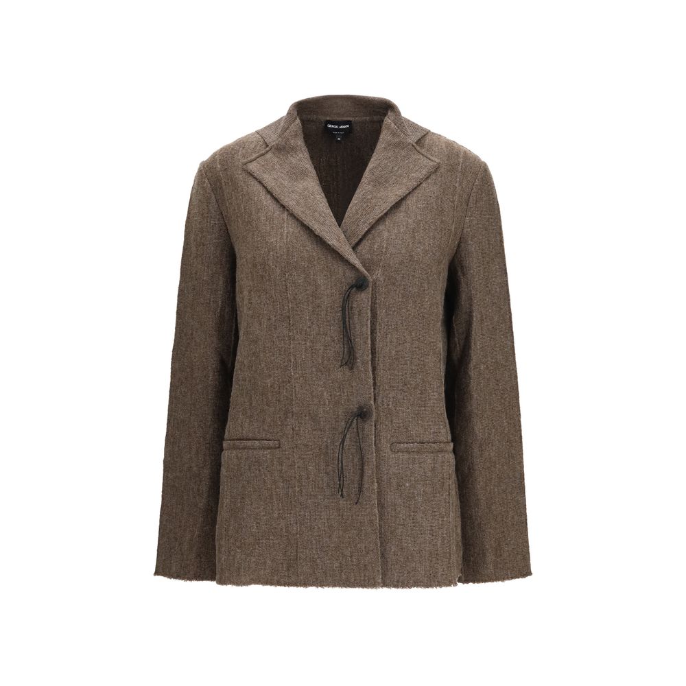 Brown Wool Oves Aries Full-Length Jacket