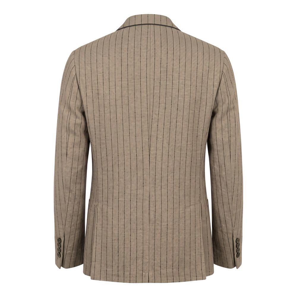 Beige Linen Men Jacket