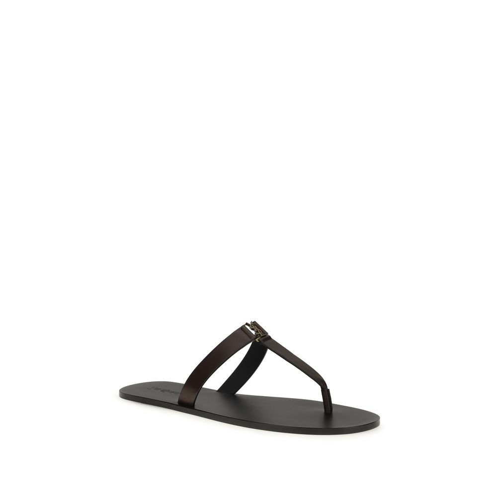 Brown Calf Leather Bos Taurus Flat Sandals