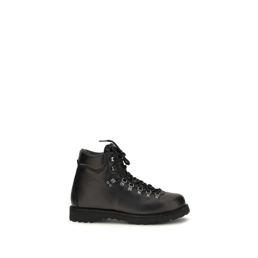 Black Calf Leather Bos Taurus Lace-Up Boots