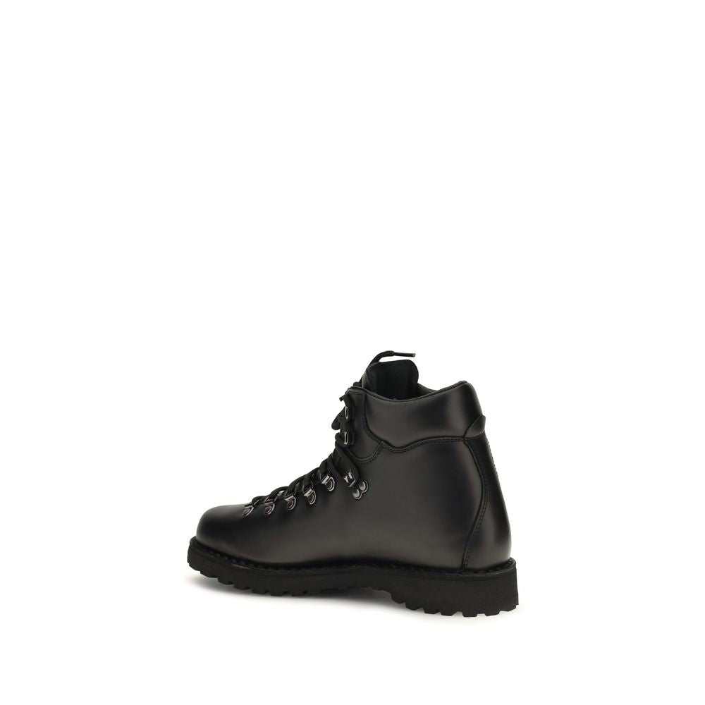 Black Calf Leather Bos Taurus Lace-Up Boots