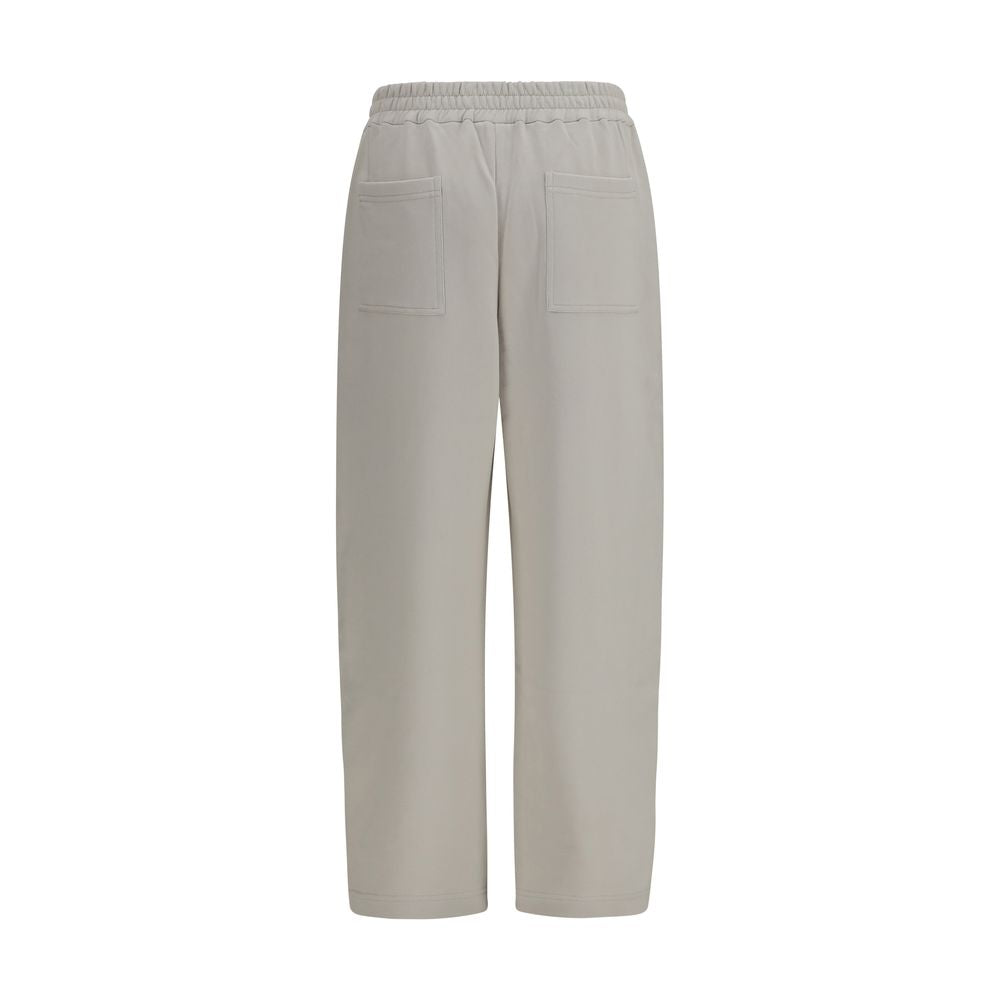 Beige Cotton Casual Pants