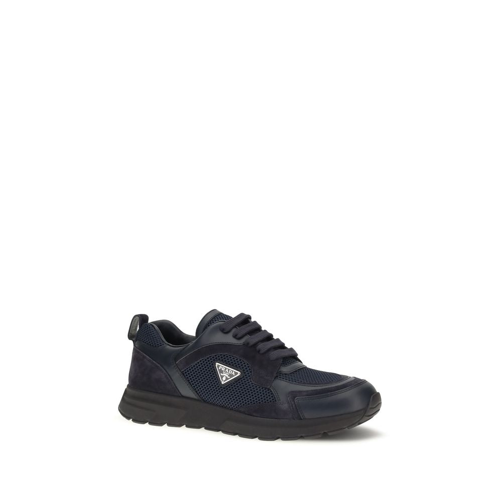 Blue Fabric Athletic Sneakers