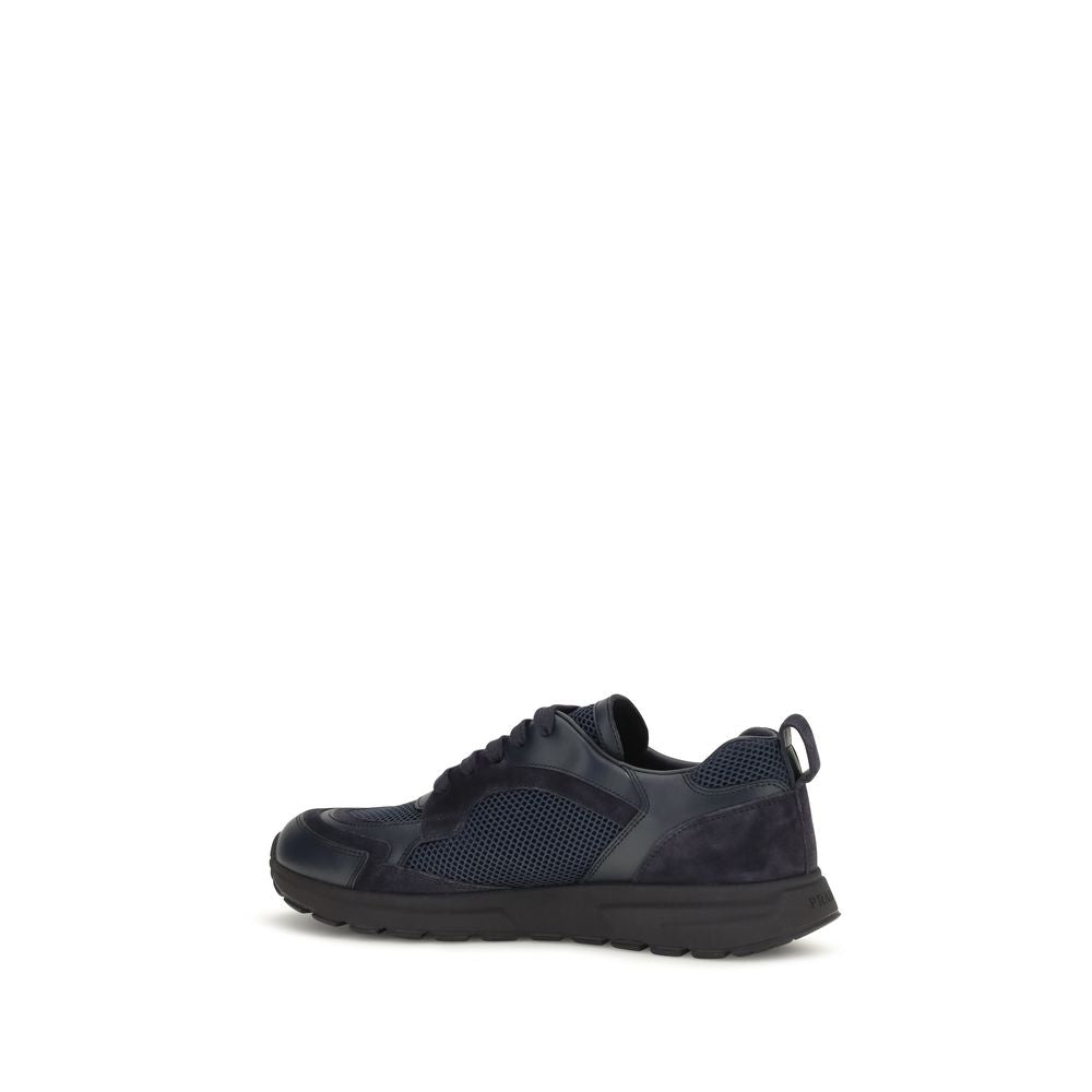 Blue Fabric Athletic Sneakers