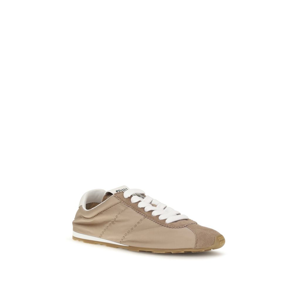 Beige Calf Leather Bos Taurus Low Top Sneakers
