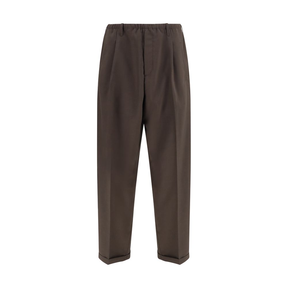 Brown Polyester Casual Pants