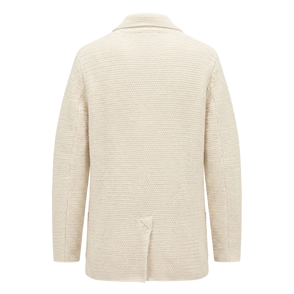White Cotton Men's Cardigan