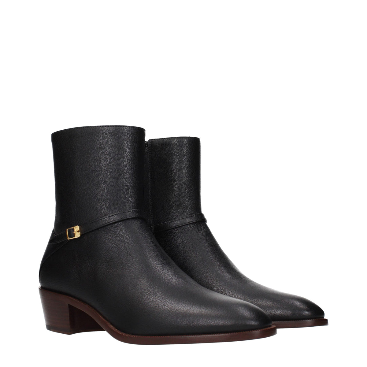 Black Leather Ankle Boots