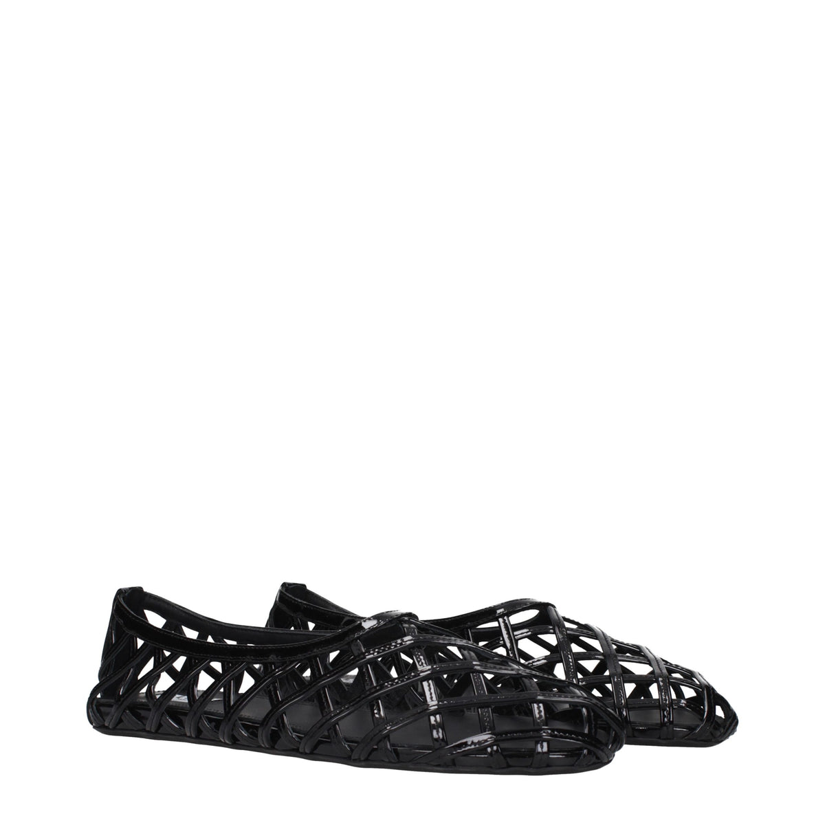 Black Leather Ballet Flats