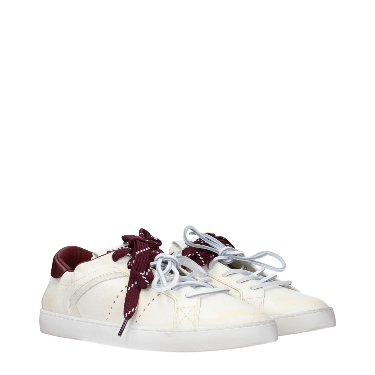 Beige Leather Sneakers