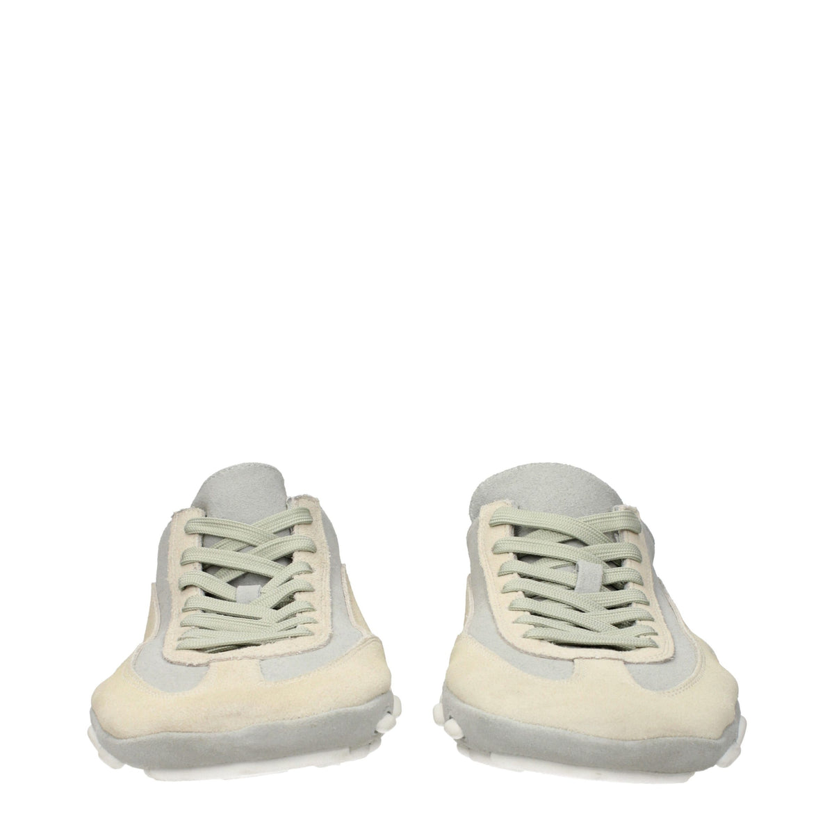 Beige Leather Low Top Sneakers