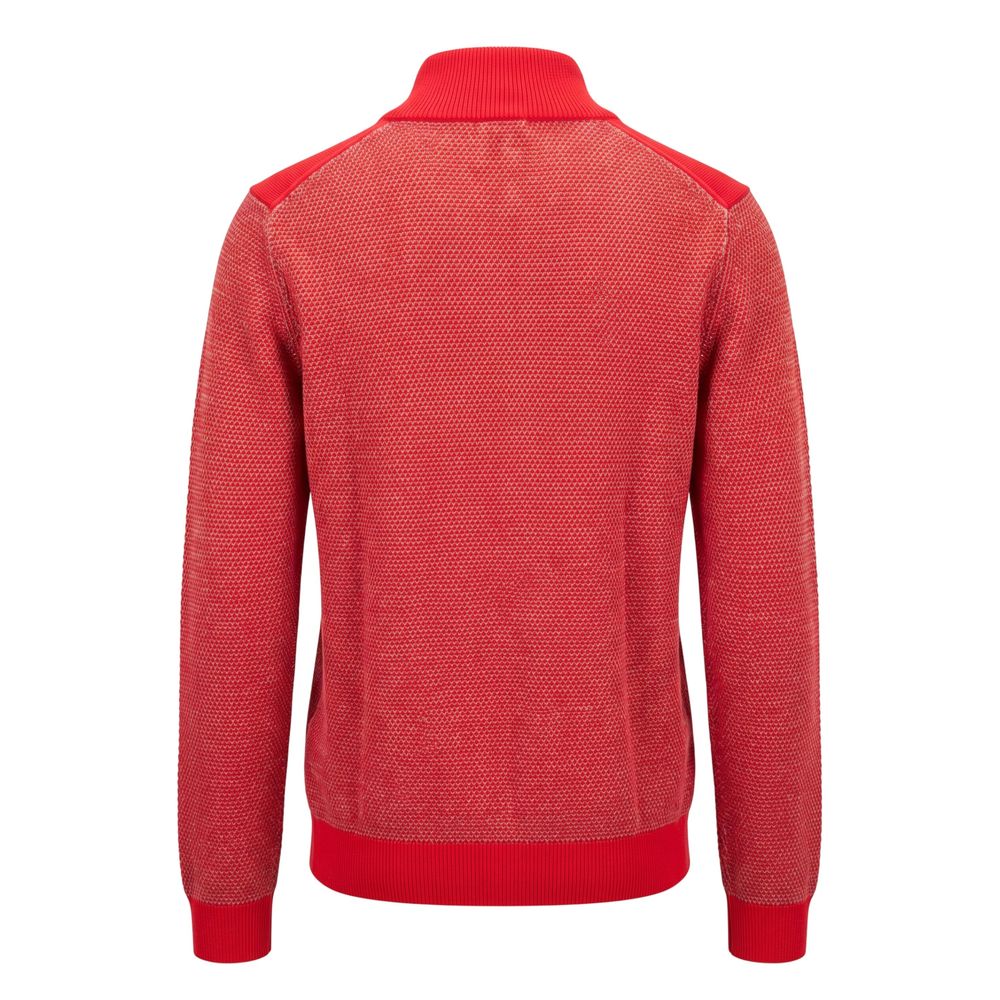 Red Cotton Men Sweater