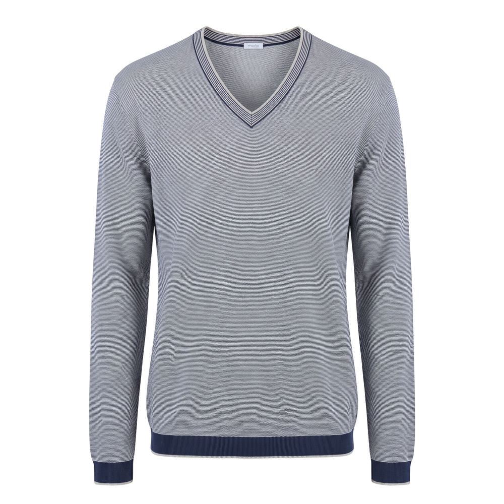 Blue Cotton Men Sweater