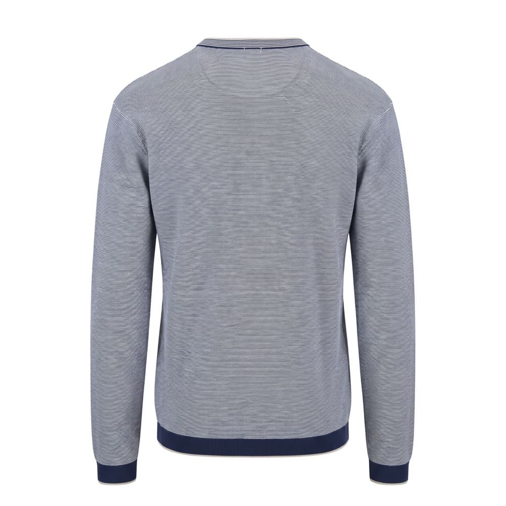 Blue Cotton Men Sweater