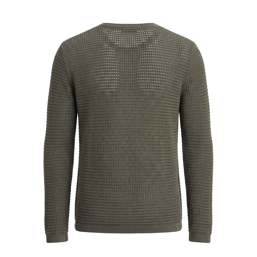 Green Cotton Men Sweater