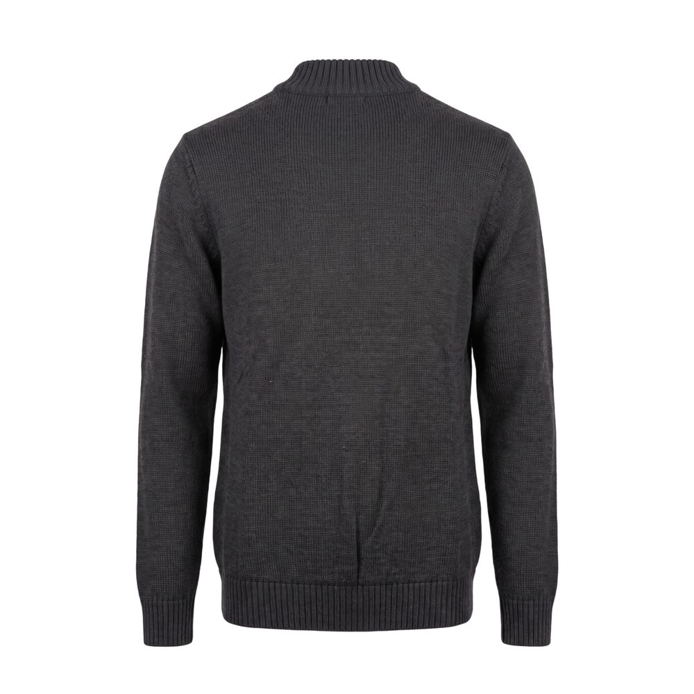 Grey Wool Men Sweater