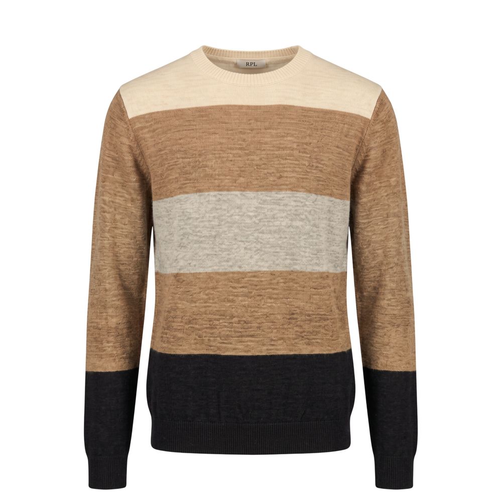 Beige Wool Men Sweater