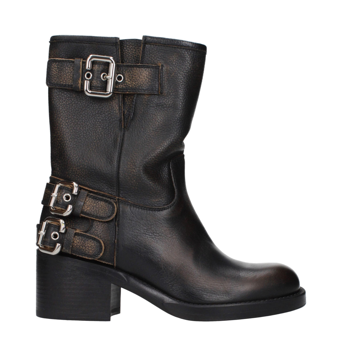 Black Leather Ankle Boots