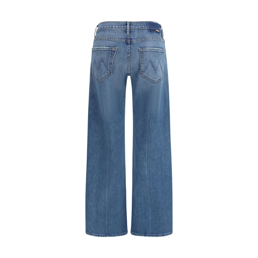 Blue Cotton Flared Jeans