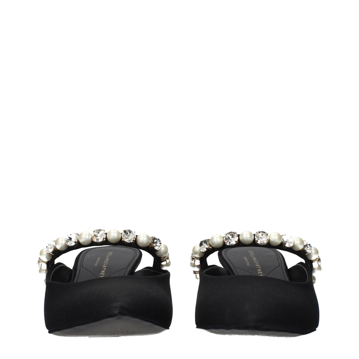 Black Satin Stiletto Heel Sandals
