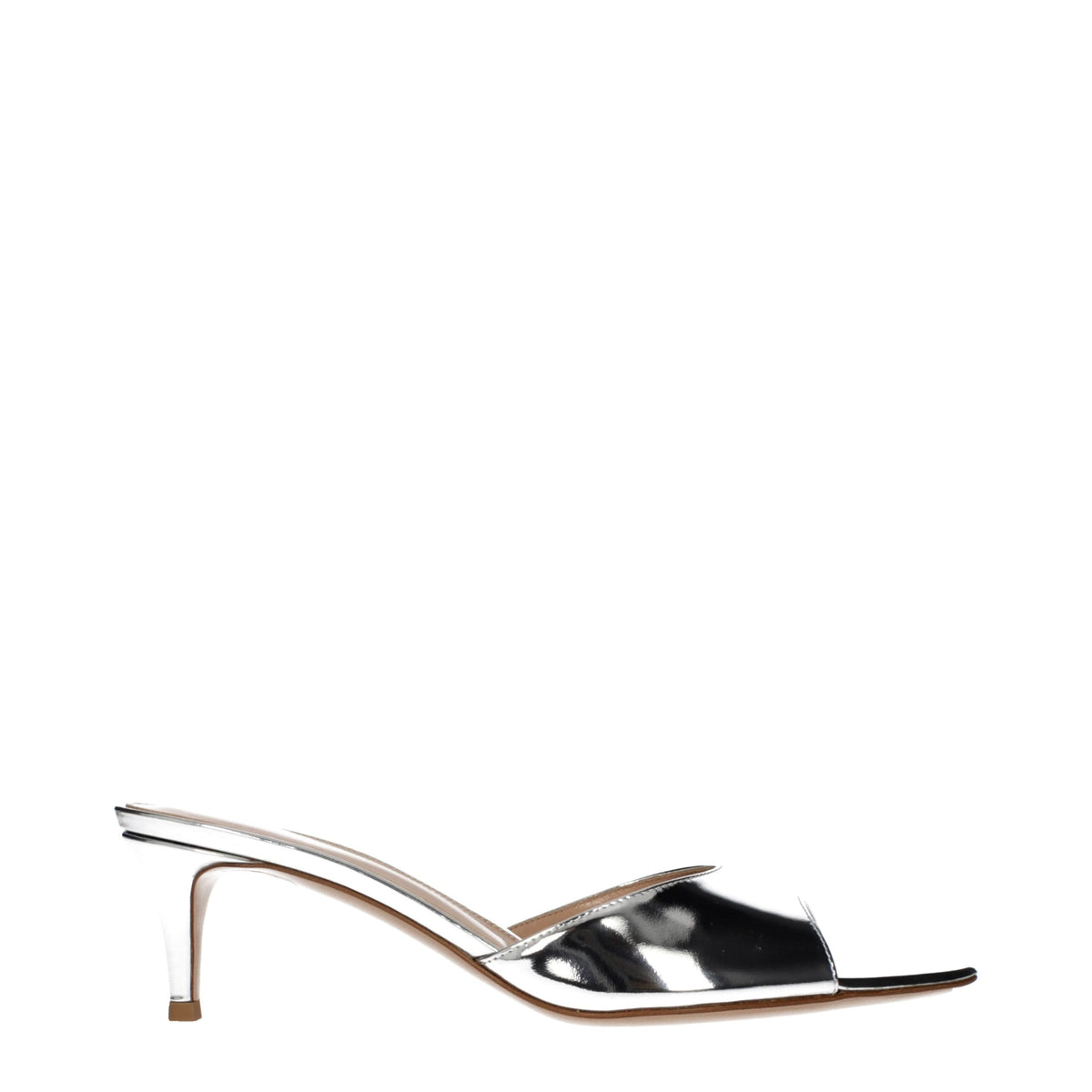 Gray Leather Platform Sandals